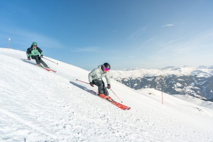 De skigebieden in Zwitserland, zoals hier in Arosa-Lenzerheide, hebben pistes voor elk niveau